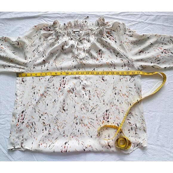 A New Day Womens XXL Peasant Blouse Ruffle Neck Long Sleeve Abstract Print - Picture 5 of 10